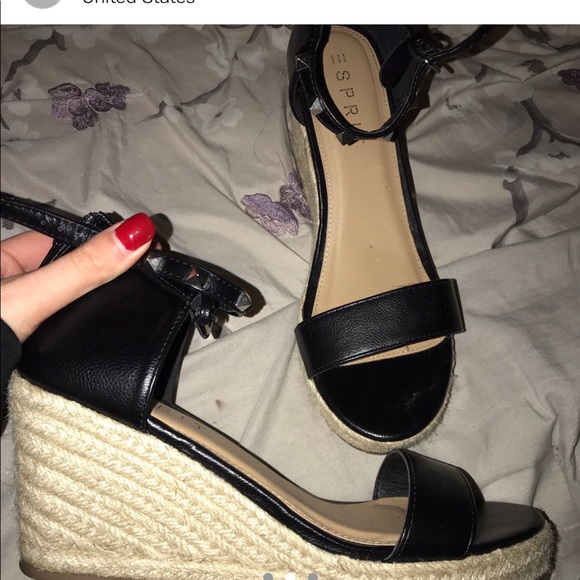 Black studded wedge heels - Picture 3 of 3